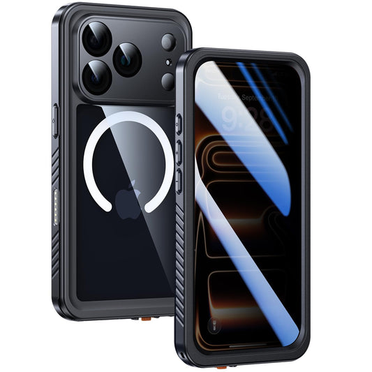 Lanhiem Privacy for iPhone 17 Pro Max Case Magnetic, IP68 Waterproof Dustproof Case, [Fit for MagSafe] [Buili in Anti-Spy Screen Protector], Heavy