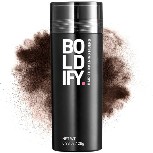 BOLDIFY Hair Fibres (28g) - Fill In Thinning and Fine Hair for an Instantly Fuller, Thicker Look - 14 Shades for Women and Men - Dark Brown