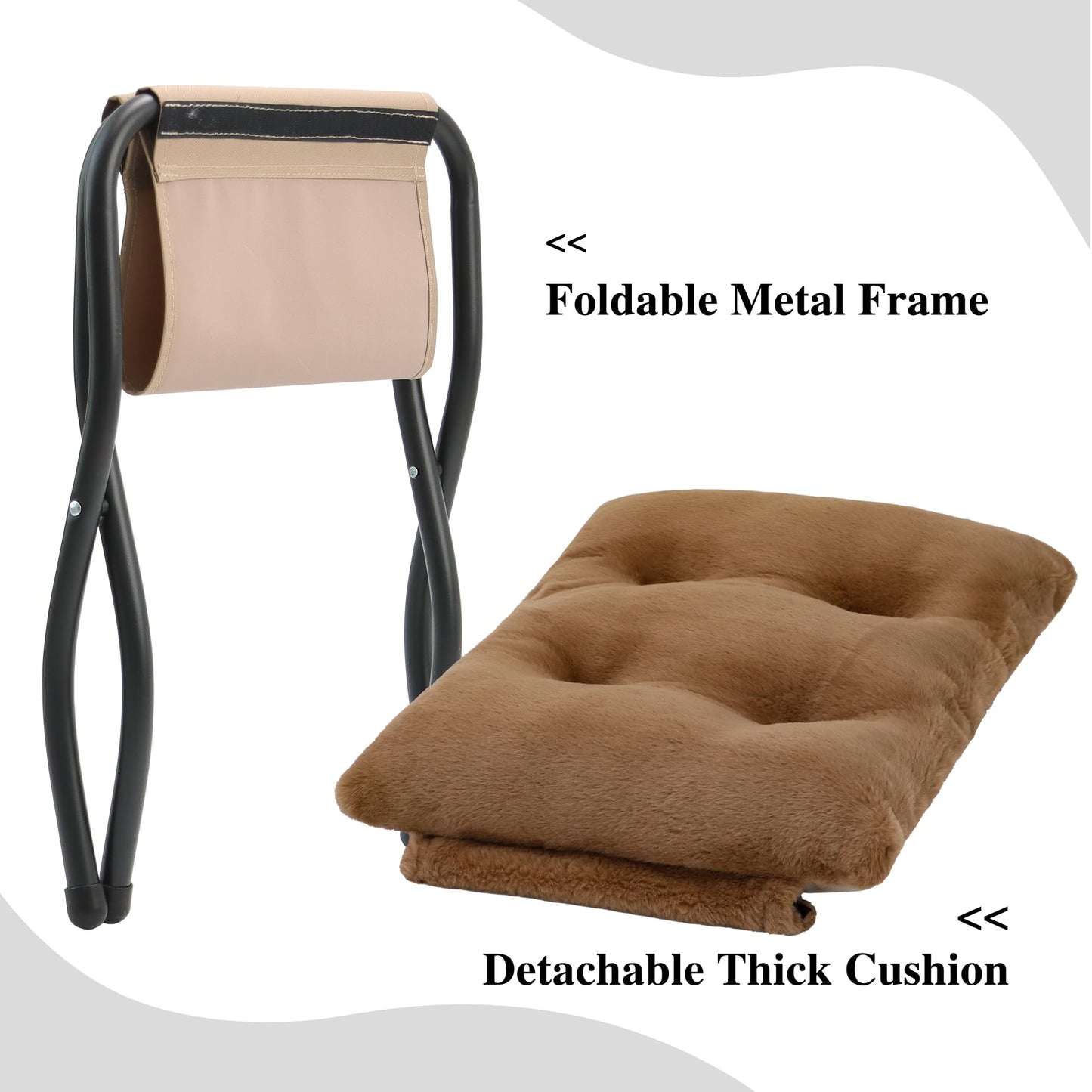 Mordchil EU 15"(H) Folding Ottoman, Foldable Footrest Stool, Portable Small Foot Stool for Couch, Collapsible Foot Rest Ottoman for Sofa