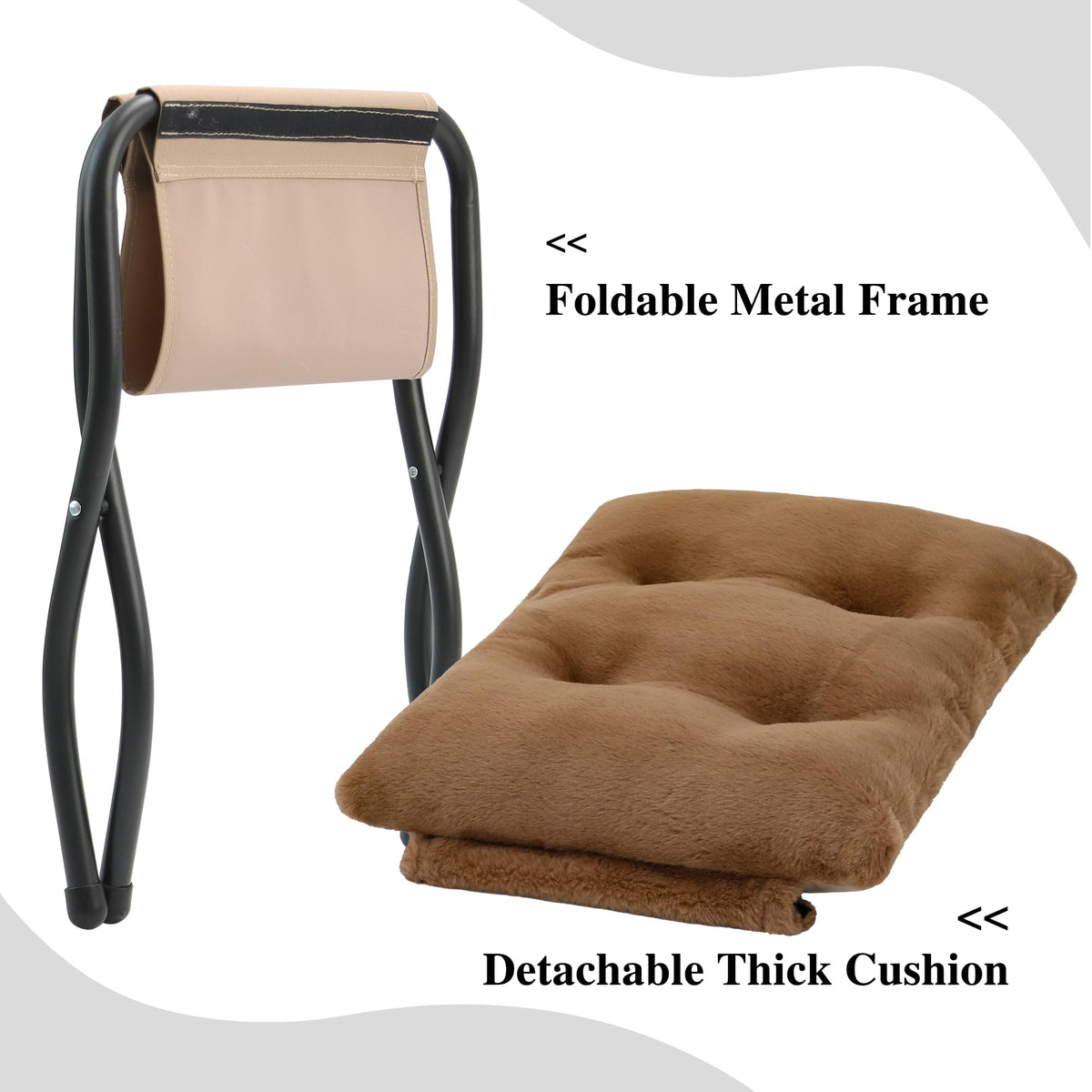 Mordchil EU 15"H Folding Ottoman, Foldable Footrest Stool, Portable Small Foot Stool for Couch, Collapsible Foot Rest Ottoman for Sofa