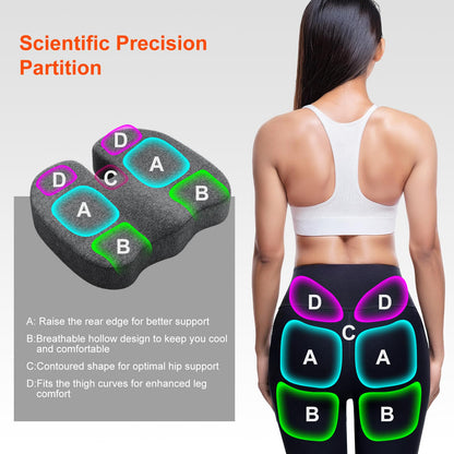 inaepeak Seat Cushion, Memory Foam Seat Cushion for Coccyx Tailbone Pain Relief, Suitable for Office Chair/Car Seat/Wheelchair