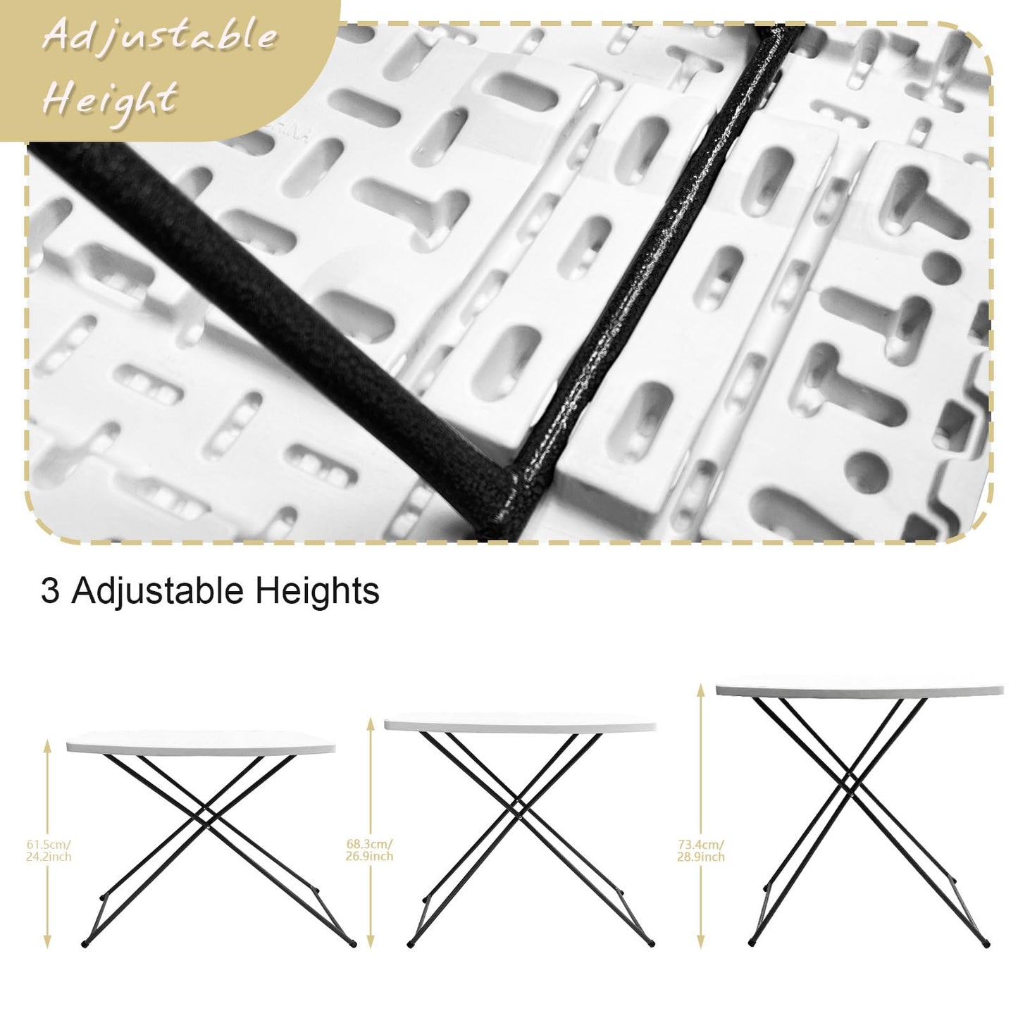 HQTrailTrekker Set of 2 TV Tray Tables Folding Portable Adjustable Plastic Folding Table TV Dinner Tray Foldable for Living Room Dining Room Offers