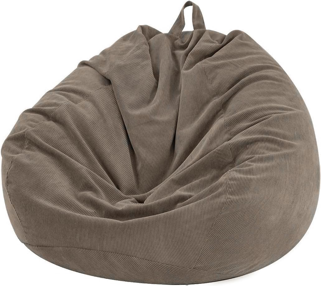 Nobildonna 3 ft Bean Bag Chair Cover (No Filler) for Adults and Kids 300L Extra Large Stuffed Animal Storage Bean Bag Washable Soft Premium Corduroy