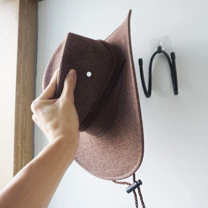 Cowboy Hat Rack , Hat Holder , Hat Organizer, Hat Wall Mount display , Hat bracket Hook, Hat Hangers, - No drilling, No installation tool required