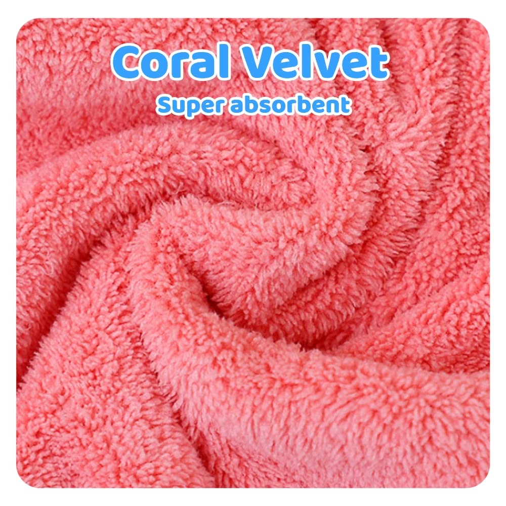 JLEivvi 2PCS Bath Caps, Absorbent Hair Drying Wrap Towel Hair Towel Wrap ，Cute Bear Dry Hair Caps Hair Drying Wrap Towel Bath Head Wrap Drying Turban