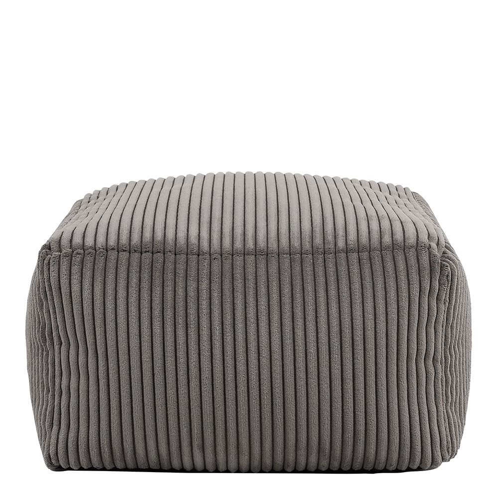 icon Amara Small Cord Bean Bag Footstool with Filling Included, Grey
