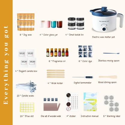 Ksedcon Candle Making Kit with Electric Wax Melting Pot,Soy Wax for Candle Making DIY Candle Maker Set for Adults Beginners, Scented Wax Melts Kit