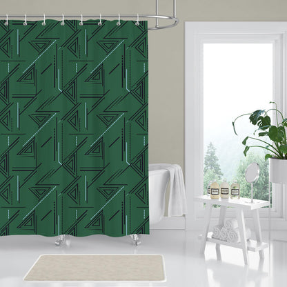 BREASOME Abstract Geometric Shower Curtain 180 x 180 cm Minimalist Style Lines Triangle Shower Curtain for Bathroom Decor Mould Proof Waterproof