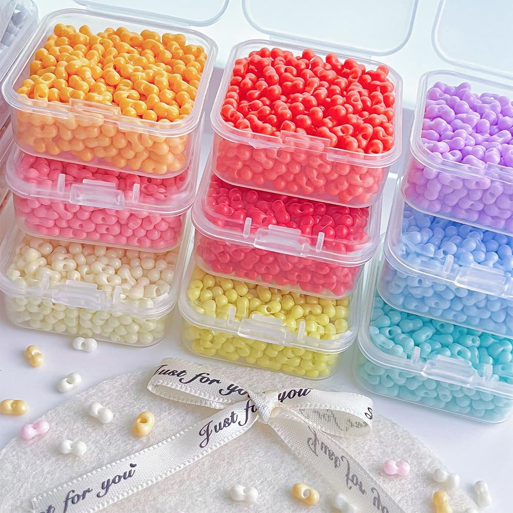 Sxutop 45 Pieces Bead Storage Box Clear Plastic Beads Organiser Storage Box Small Clear Bead Containers with Lids and Labels Plastic storage Boxes