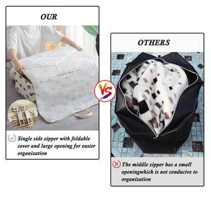 SEPSCO Clothes Storage, 2pcs Duvet Storage Bag 105l Large Moving Bags With Zips Thicken Oxford Moisture Proof for Bedding Bed Sheet Clothing Duvets
