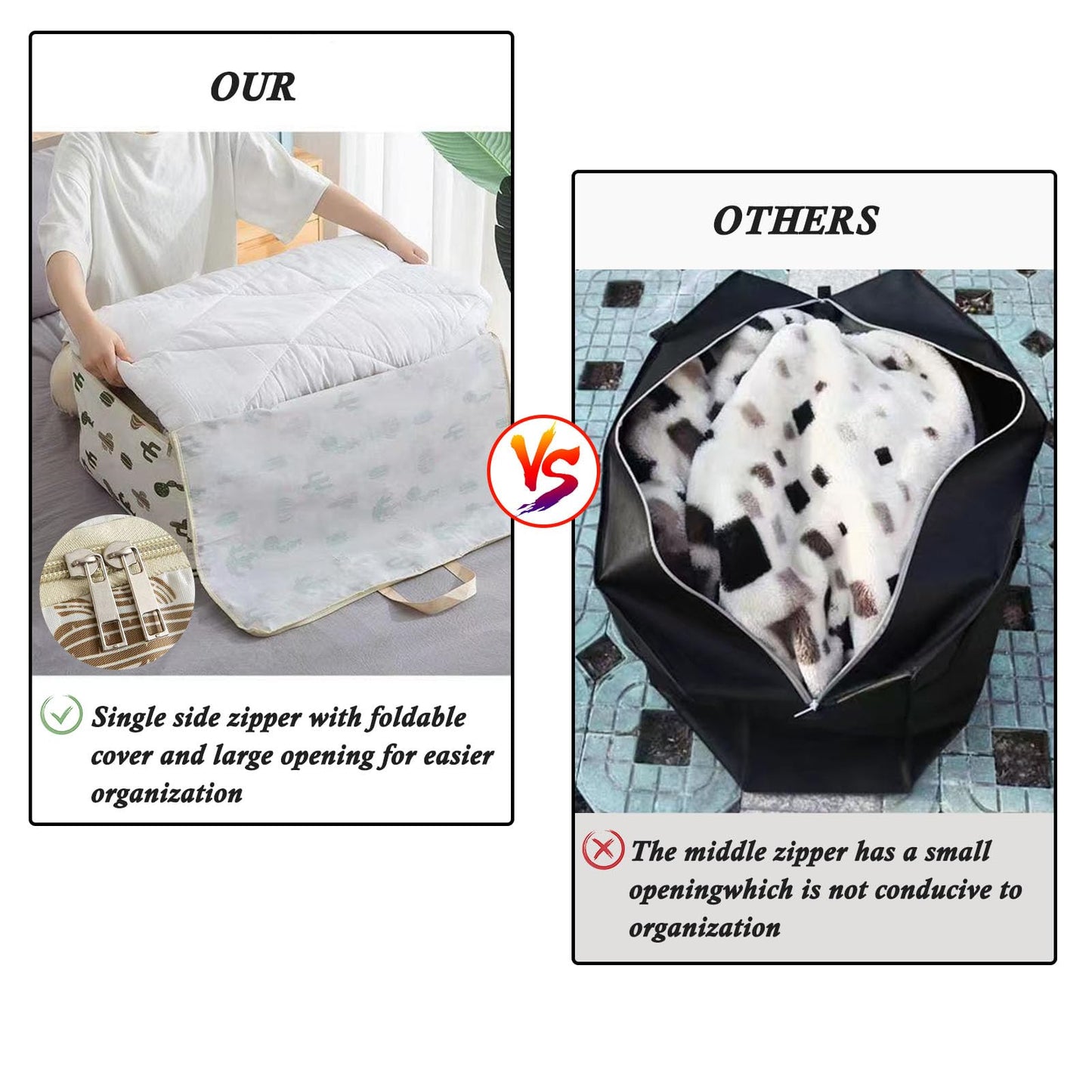 SEPSCO Duvet Storage Bag 105L, 2Pcs Underbed Clothes Storage Bags with Zips King Size Oxford Cloth Moving Laundry Bags for Quilt Blankets Bedding