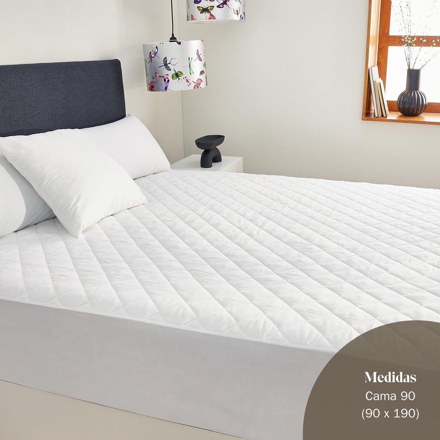 Pikolin Home - Pack of 2 Waterproof Mattress Protectors Quilted and Breathable Silktouch, Oeko-Tex Certified, for 90 cm Beds, up to 32 cm High