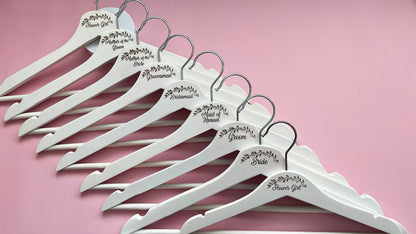 Wooden Wedding Coat Hanger. Laser Engraved Bridal Hangers. Wedding Day Gift. Anniversary Hanger Gifts Mother of the Bride