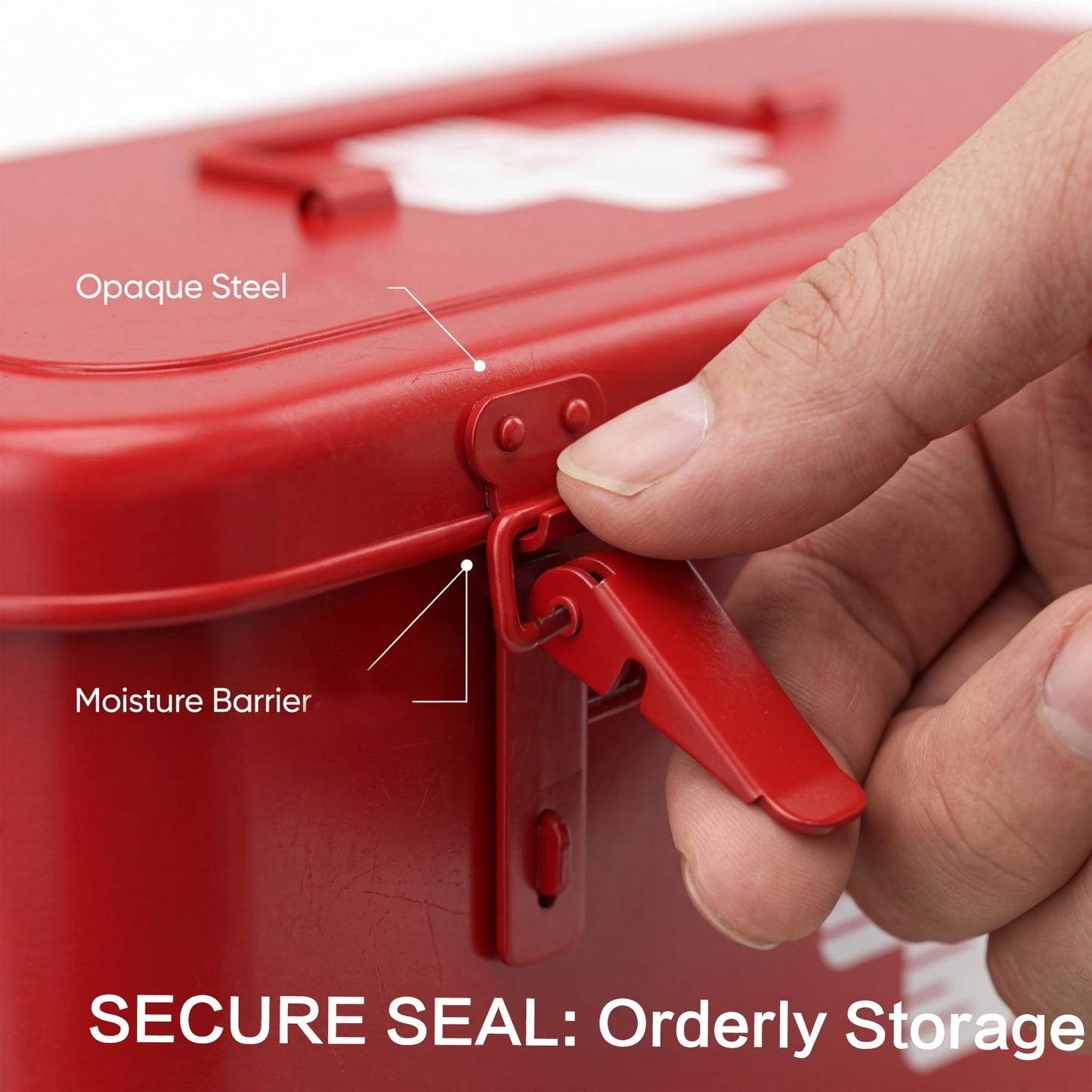 Orionstar First Aid Medicine Box, First Aid Cabinet with Top Handle, Metal Medicine Storage Tin with 3 Portable Medicine Boxes