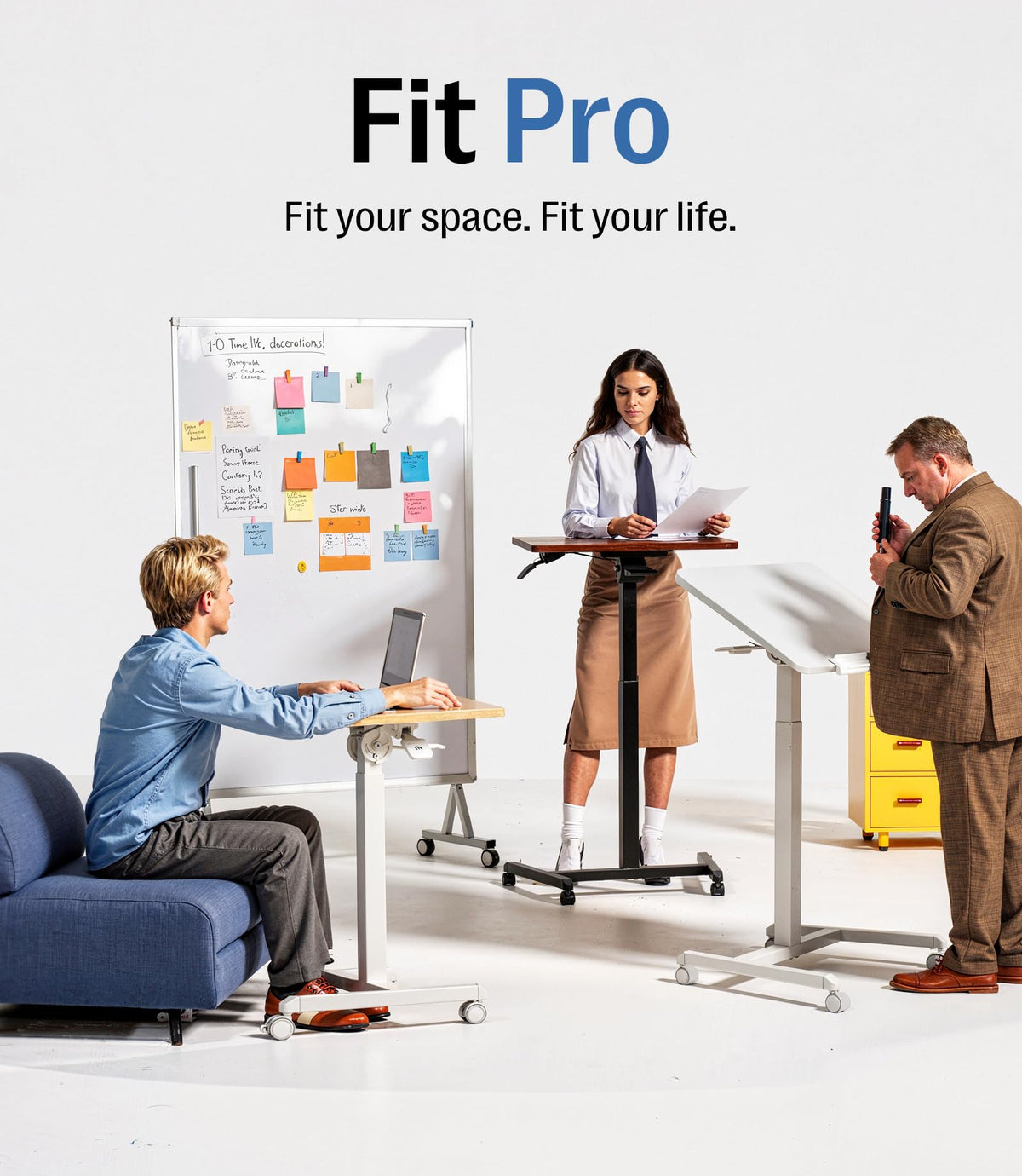 MAIDeSITe Fit Pro Over Bed Table with Wheels, Height Adjustable Desk