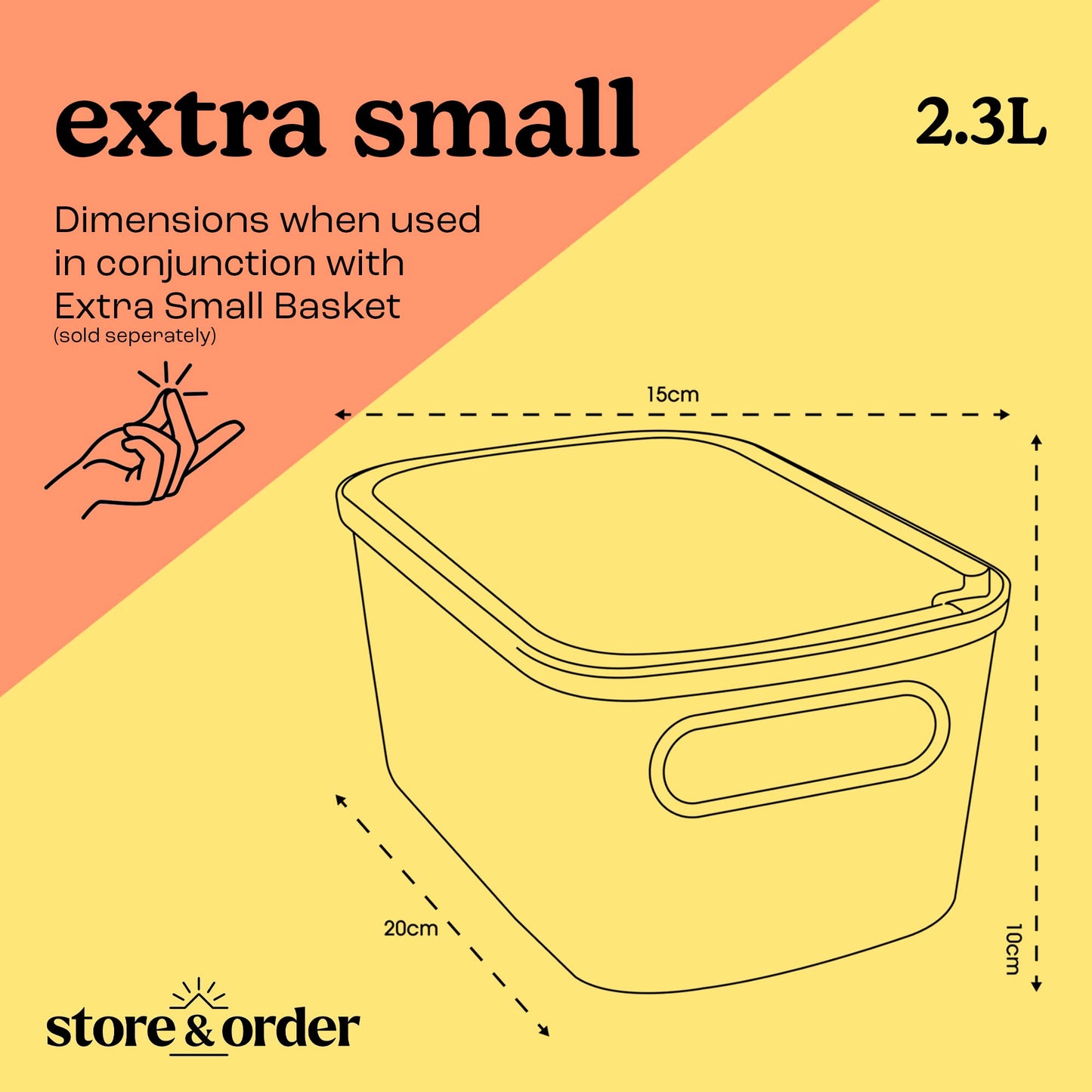 Store & Order Lid for Stackable Storage Basket - Compatible Extra Small Storage Basket - Transforms basket into stackable box, White, Extra Small