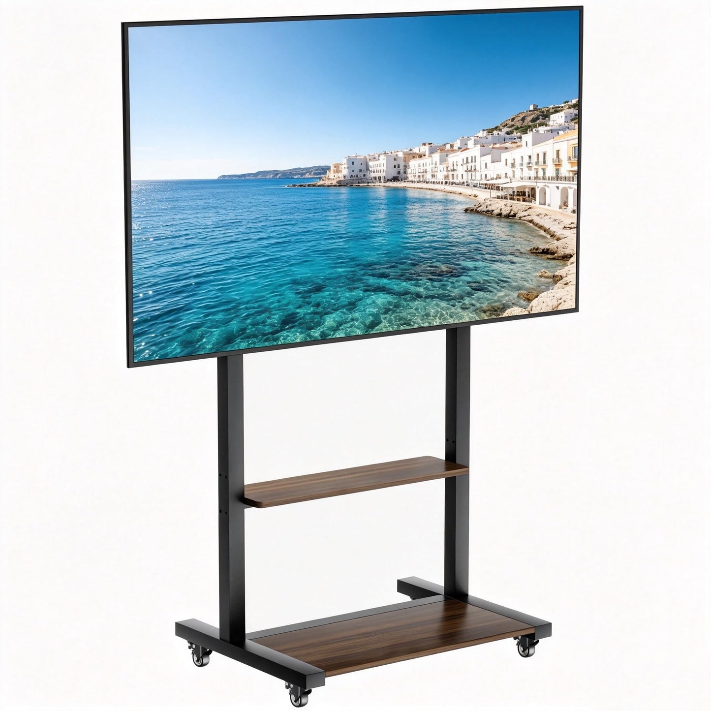 unho Mobile TV Stand Rolling Trolley with Wheels for 40-86 Inch TVs