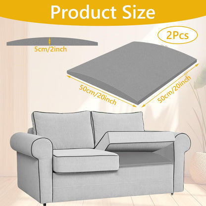 Cumnvulnt 2 Pcs Sofa Cushion Support, High Density Sponge Sofa Support Boards, 50 x 50cm for Sagging Seat, Sofas Foam Cushions Replacement grey