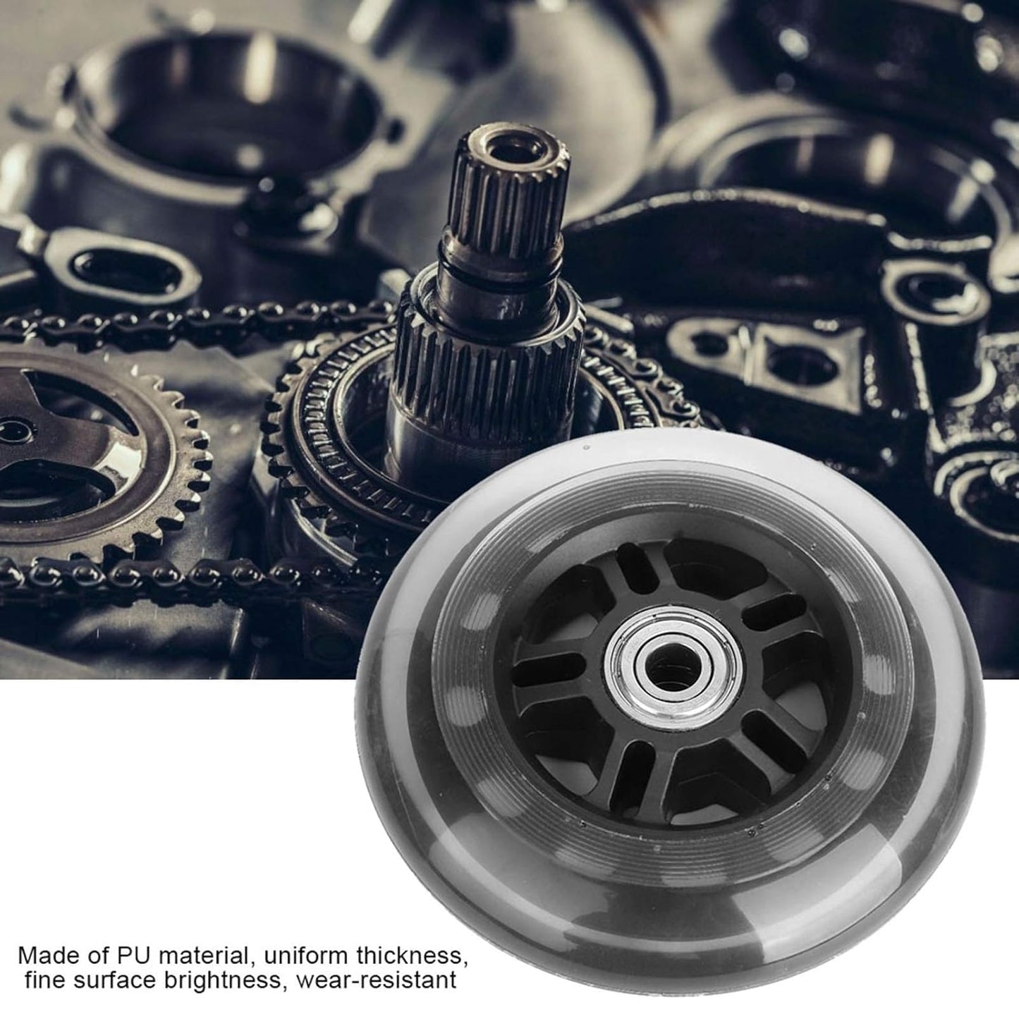 Casters Wheel, 4 in Trolley Wheels Replacement Scooter Wheels, ABEC-7 608ZZ Bearing Caster Wheels for Furniture Cart Wheels Caster Wheels Accessories