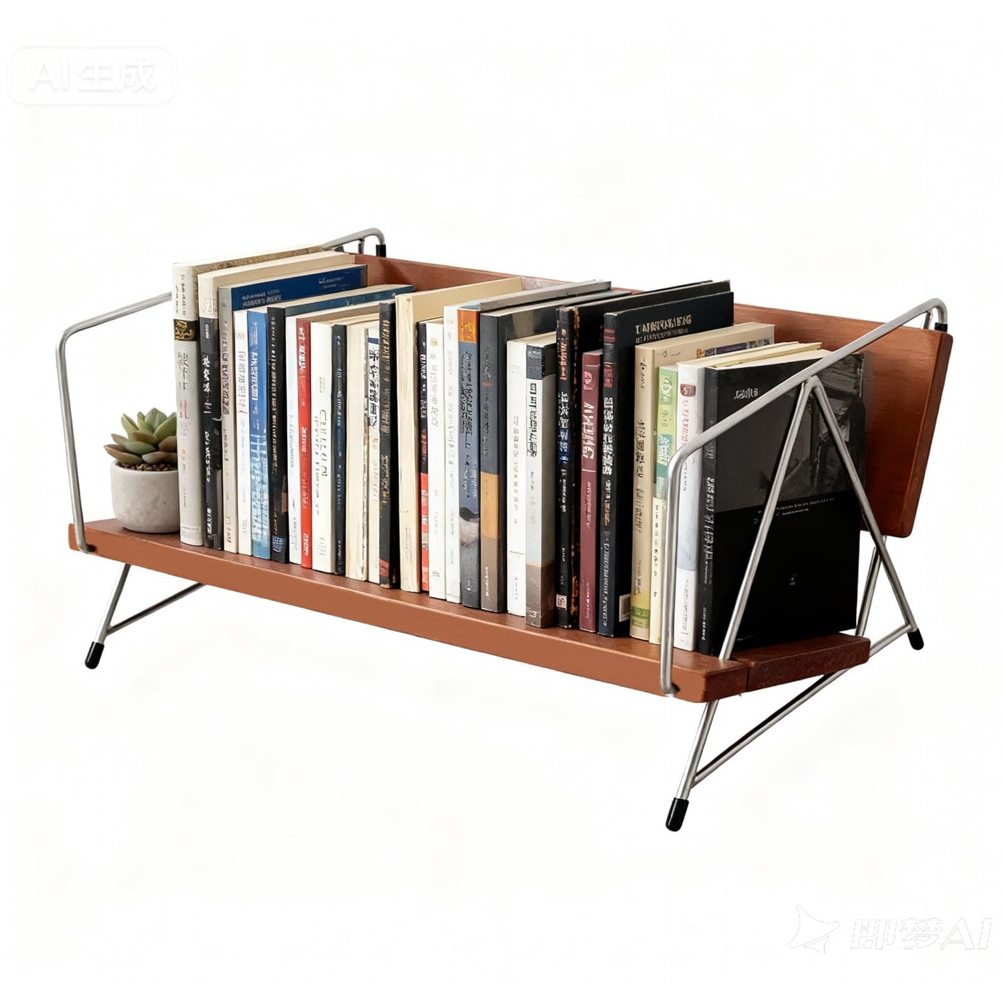 Tilting Desktop Bookshelf for Desk, Wood Book Organizer & Tabletop Shelf