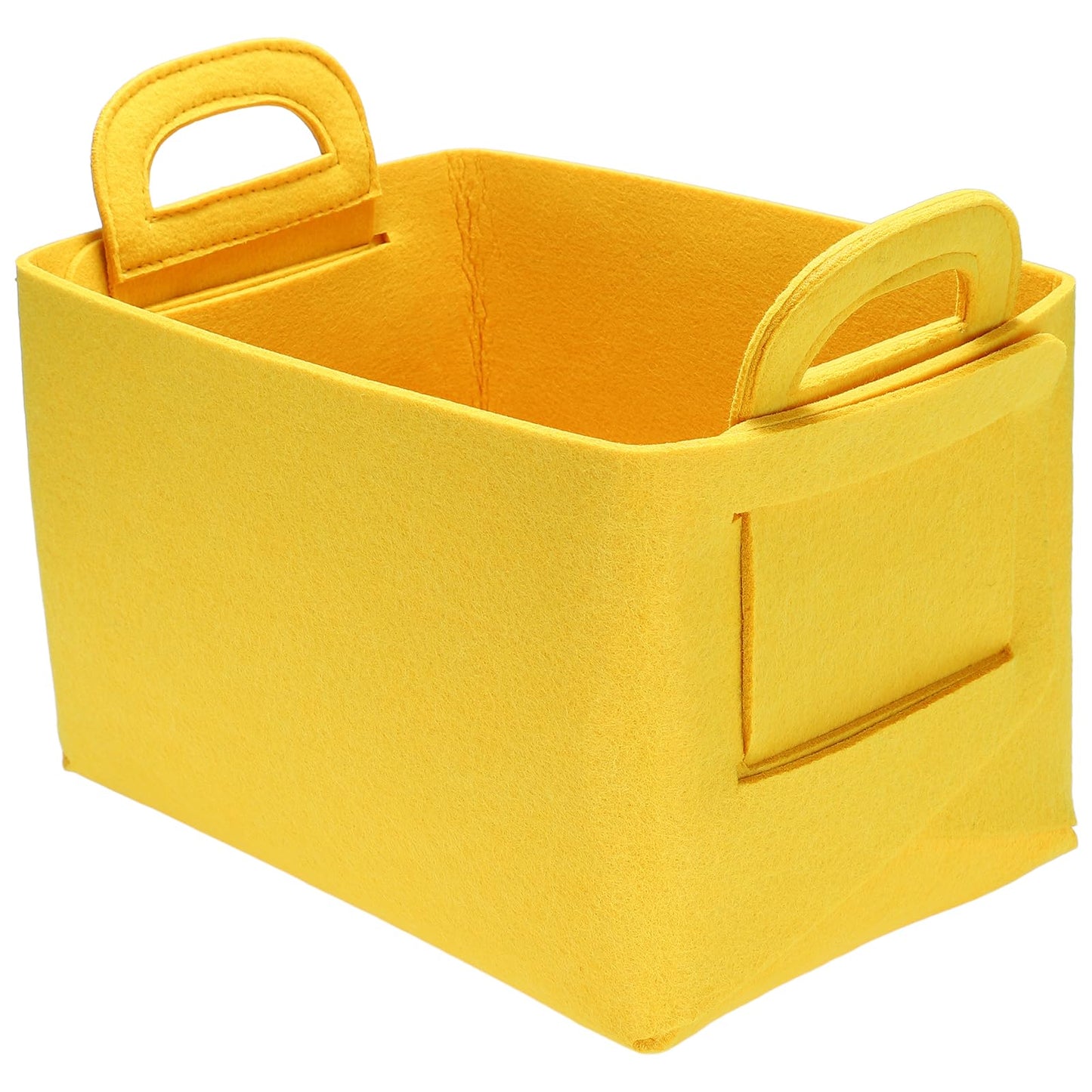 sourcing map Felt Storage Bin, 28 x 18 x 15cm Foldable Organizer Basket with Handles