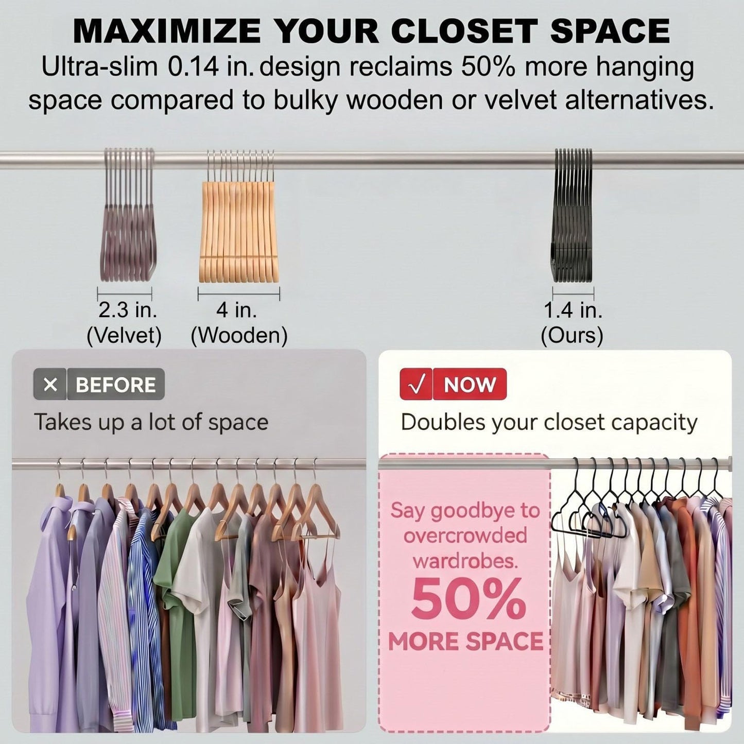 SYNHOZZ 16.5" Heavy Duty Matte Black Metal Hangers 20 Pack, Wire Black Clothes Hangers for Coat Suit, Shirts, Dress, Pants，Camisole Wedding Dress