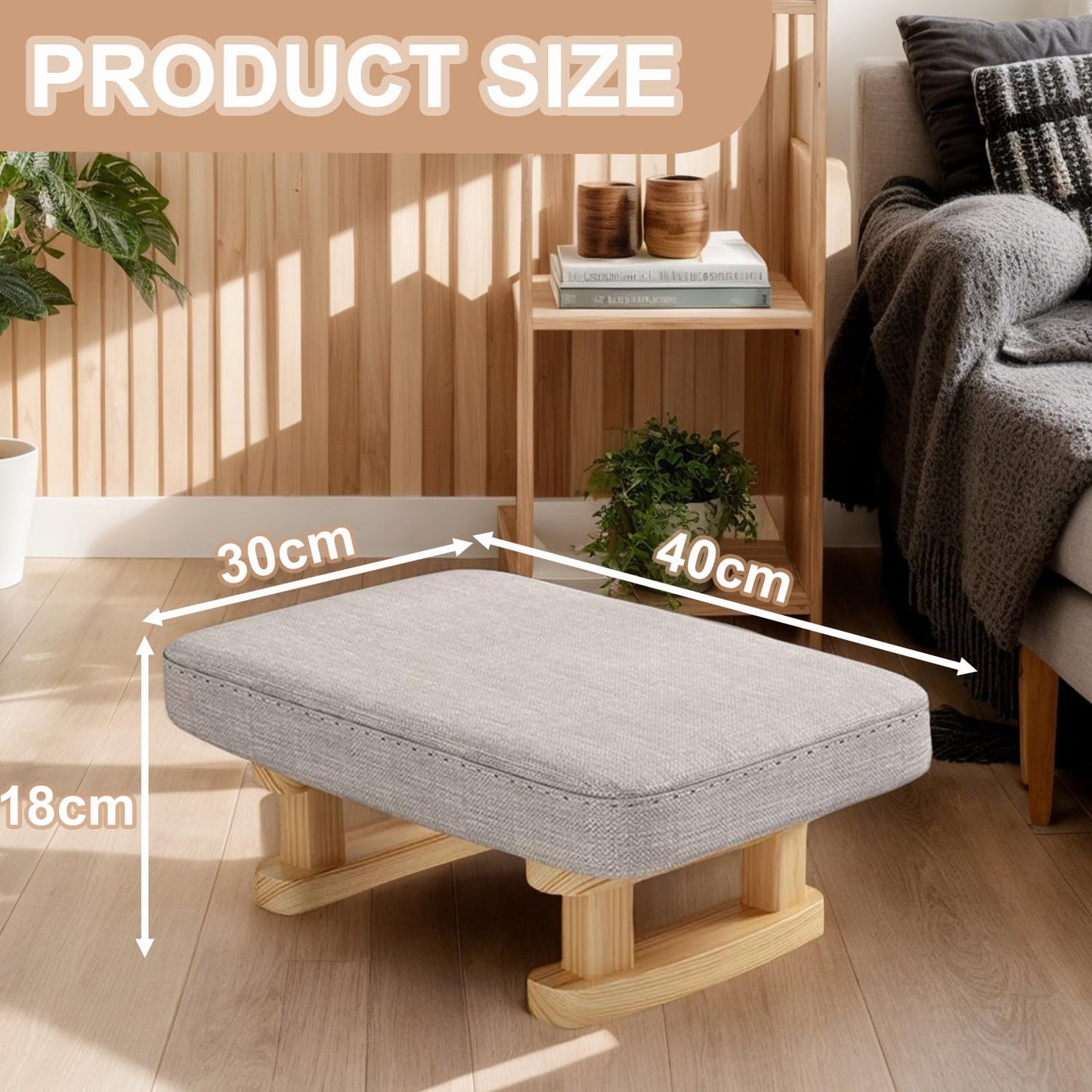 Exquilnova Foot Stool,Pouffe Footstool with Removable Padded Seat,Ottoman Stool for Rest Foot,Morden Under Desk Foot Rest for Living