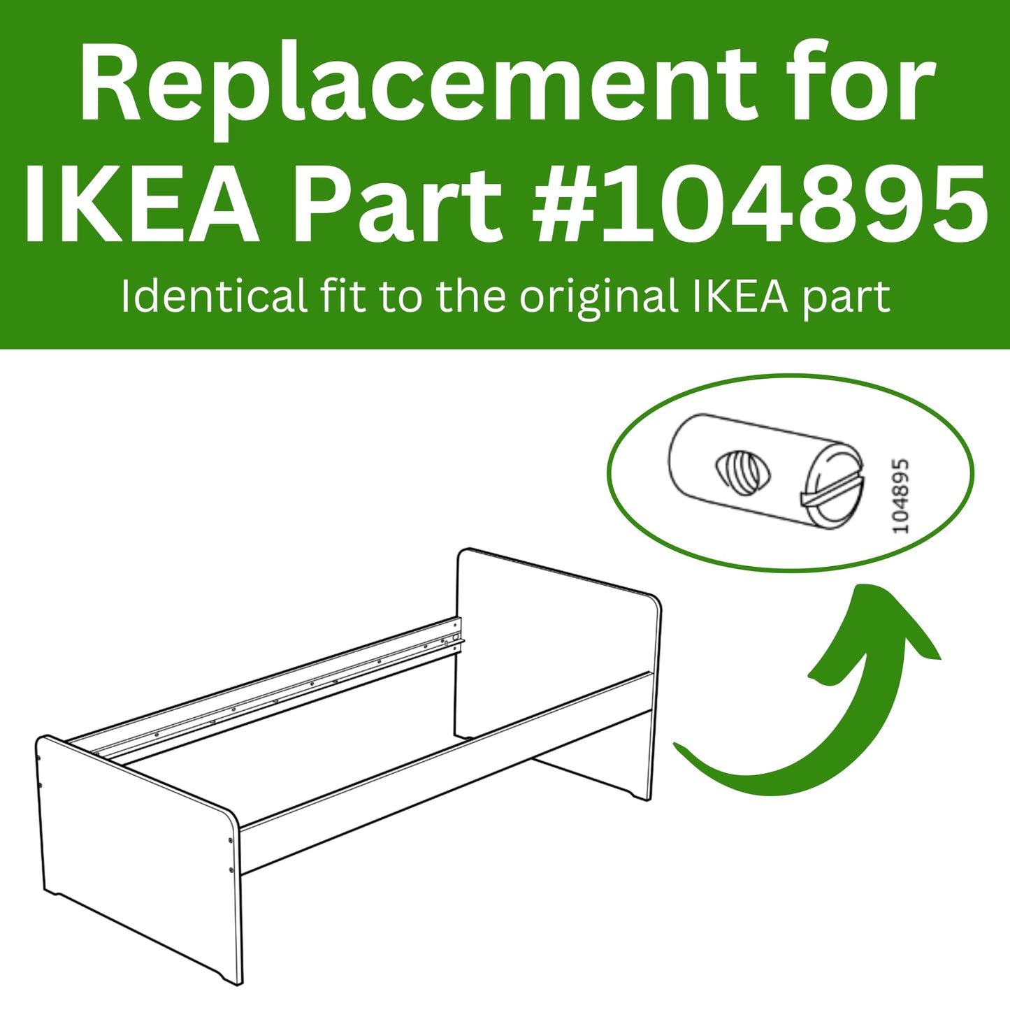 Spare Hardware Parts Cross Dowel Nut Sleeve | Replacement for IKEA Part # 104895 | Pack of 8