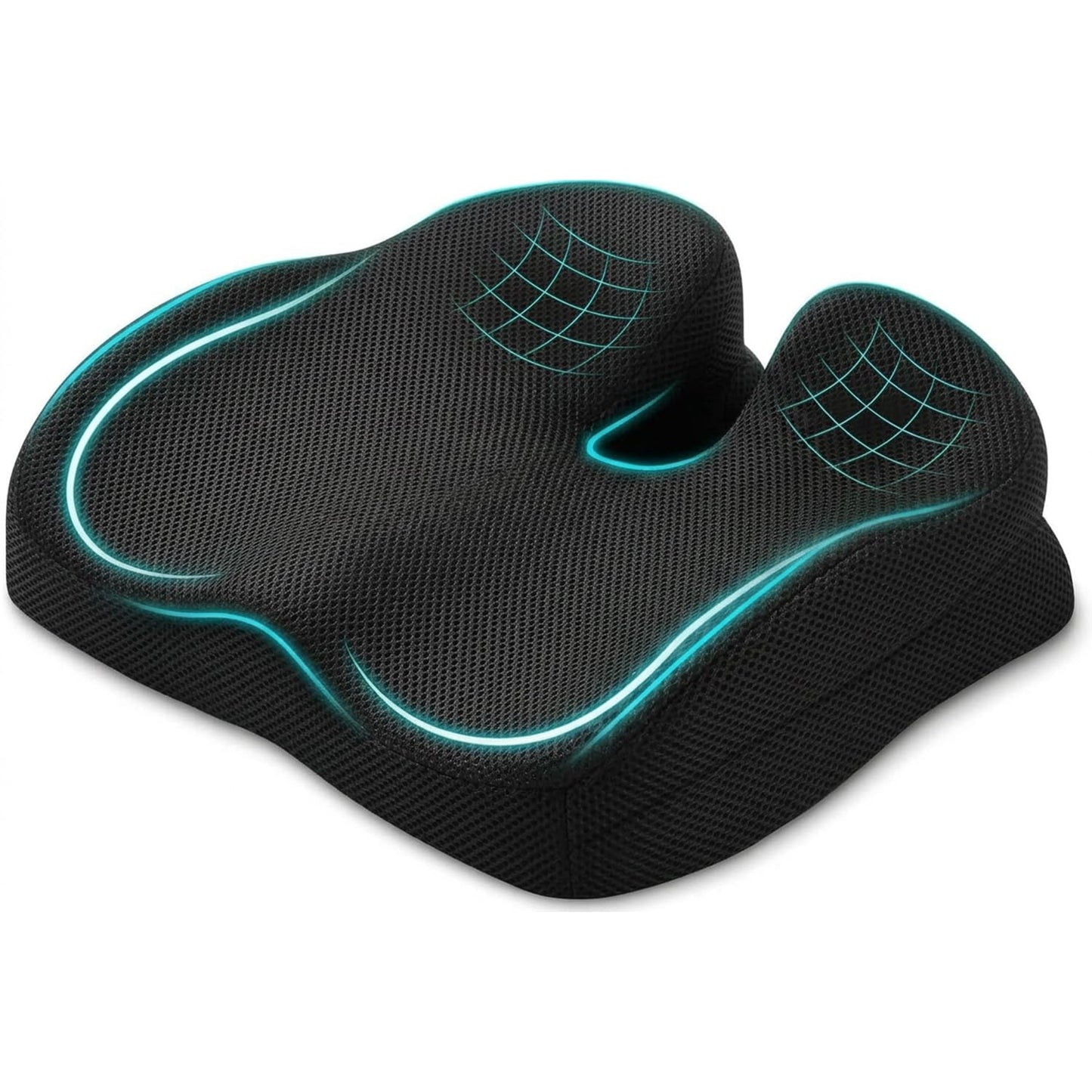 Chemlliy Dual-Layer Memory Foam Seat Cushion, Ergonomic Office Chair Cushion Car Seat Cushion for Long Sitting