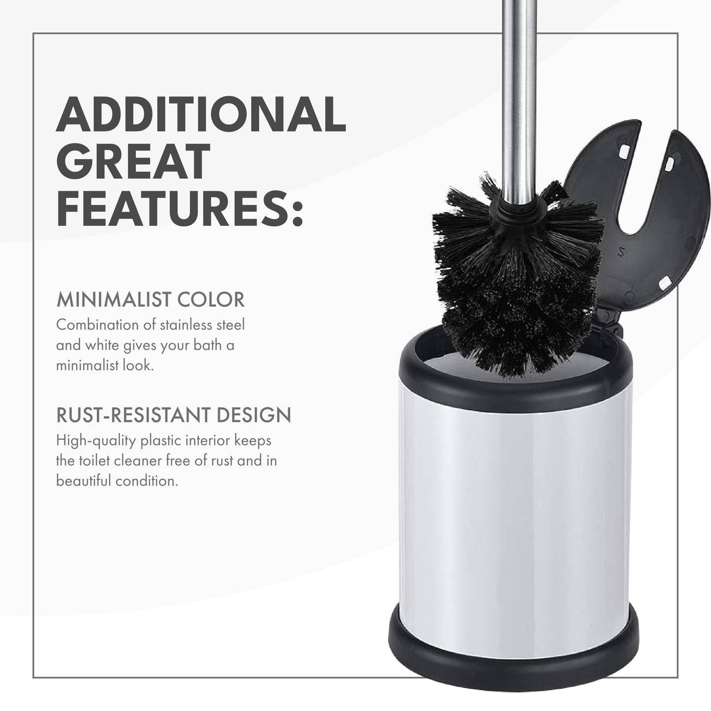 ToiletTree Products Deluxe Toilet Brush with Lid, White