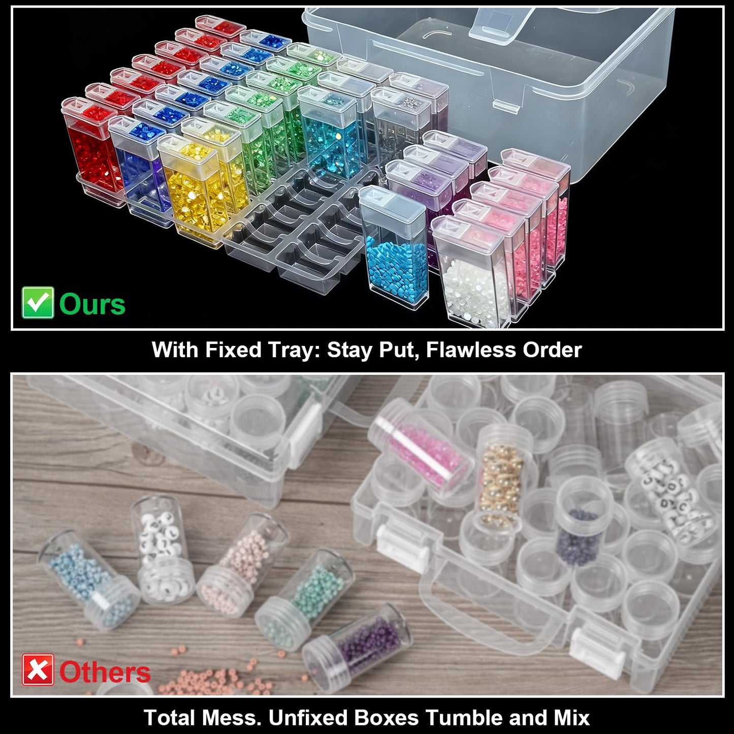 Qualsen Diamond Art Accessories Storage Boxes, 35 Grids, 1 Pack
