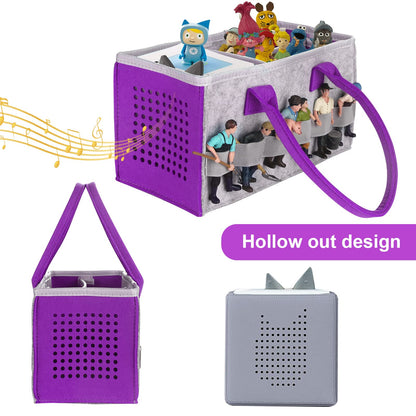 Shudyear Carry case for Toniebox Starter Set and Accessories Storage Bag,Felt Organizer Bag for Toniebox Audio Player and Figurine,Travel Carrying