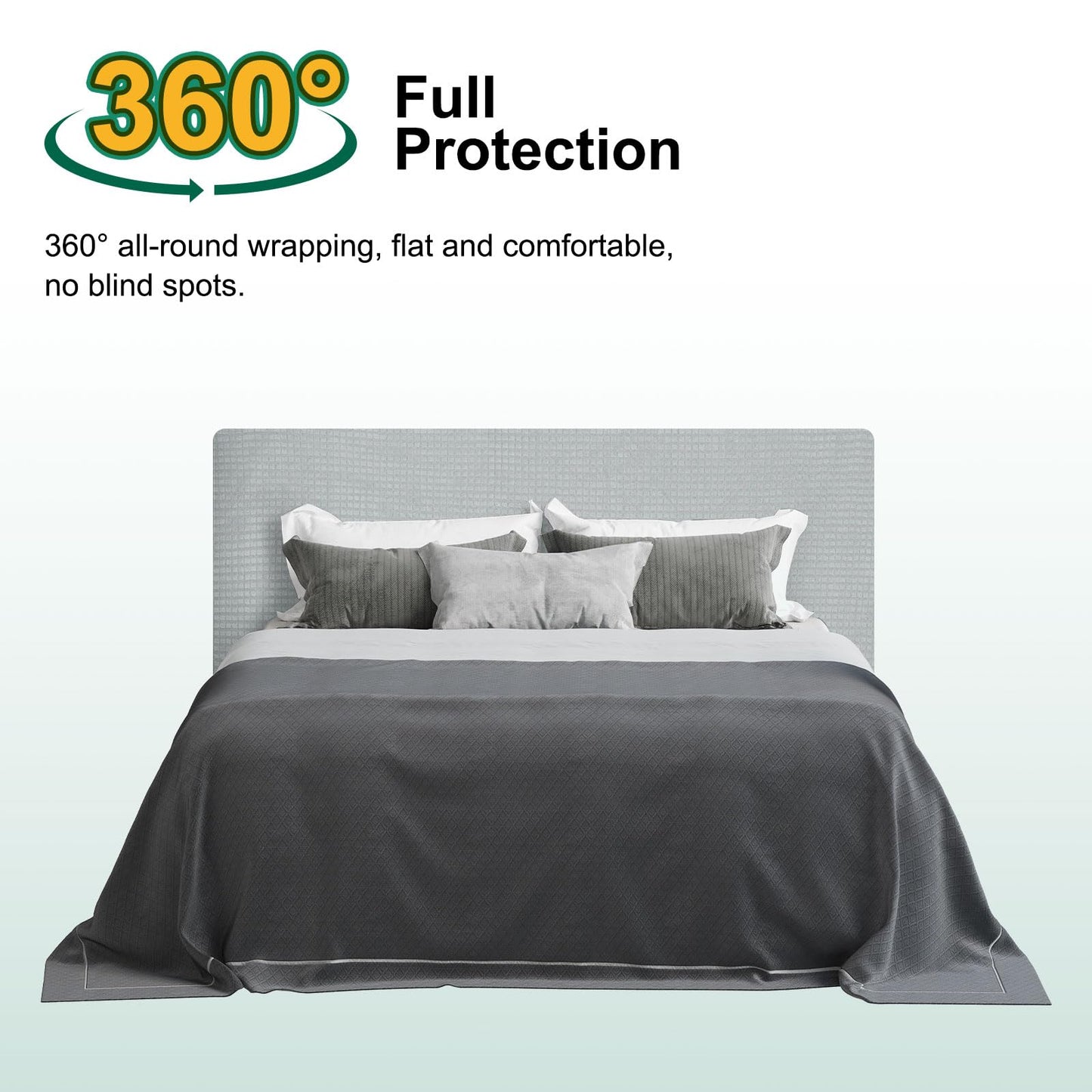 Sourcing Map Stretch Bed Headboard Slipcover, 1.8m Dustproof Protector Cover, Jacquard Furniture Cover for 1.7-1.9m Headboard, Grey