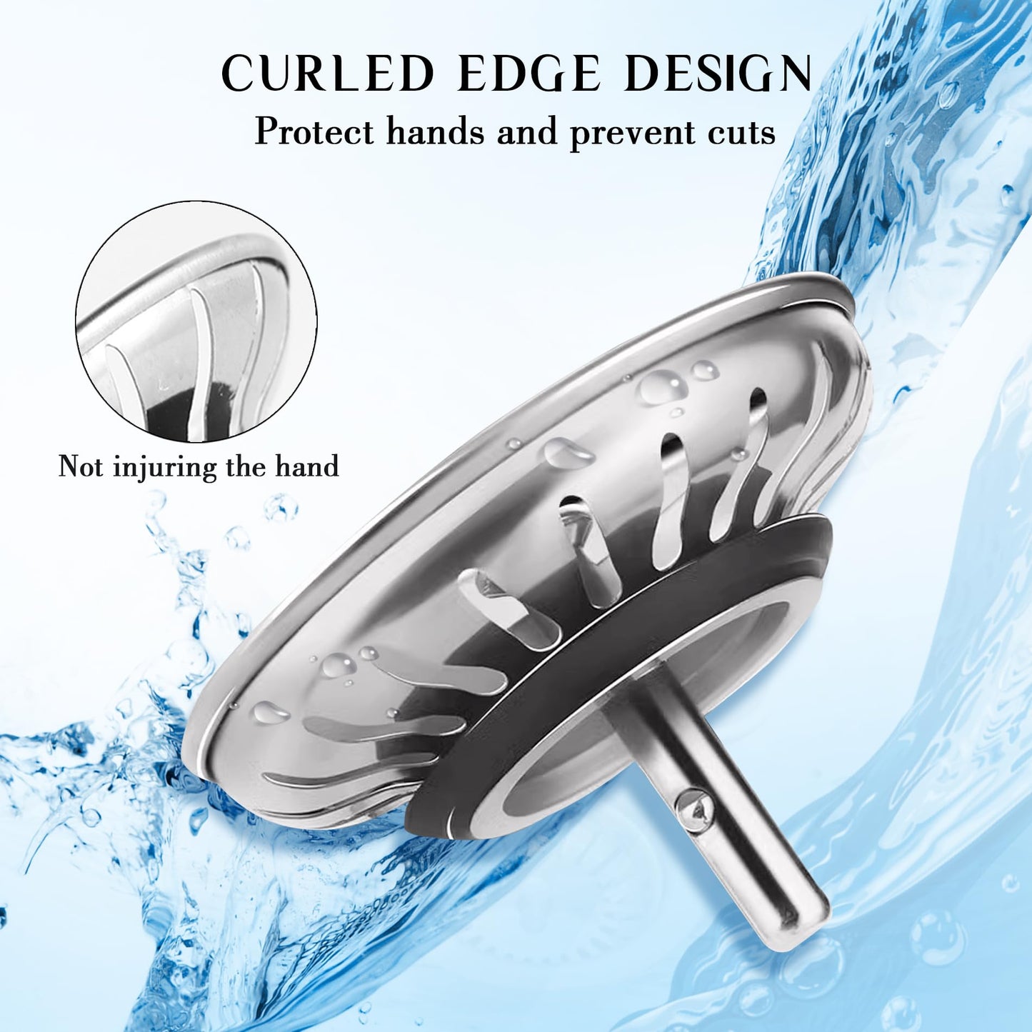 2 Pack Kitchen Sink Plug and Strainer,304 Stainless Sink Strainer Plug(Thickened version),for Kitchen or Bath Shower Basin Tray