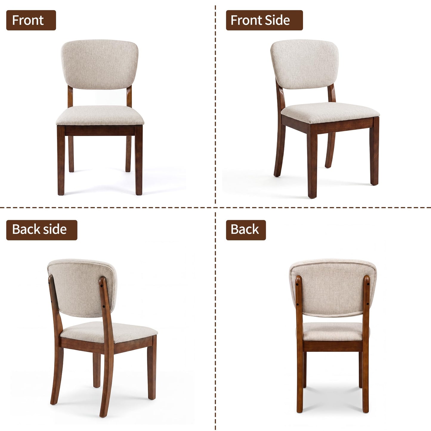 BonVache Upholstered High Back Kitchen Chair Dining Chairs set of 2