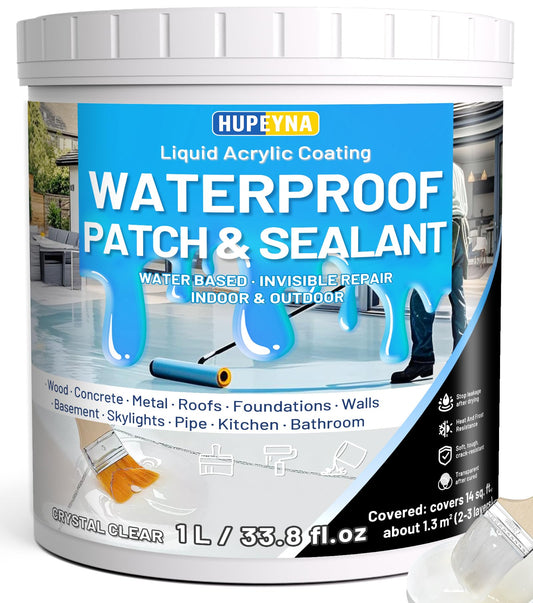 Hupeyna Liquid Waterproof Sealant, Invisible Water Proof Agent, Anti-Leakage Repairing Transparent Waterproof Coating, Indoor and Outdoor Water-Based