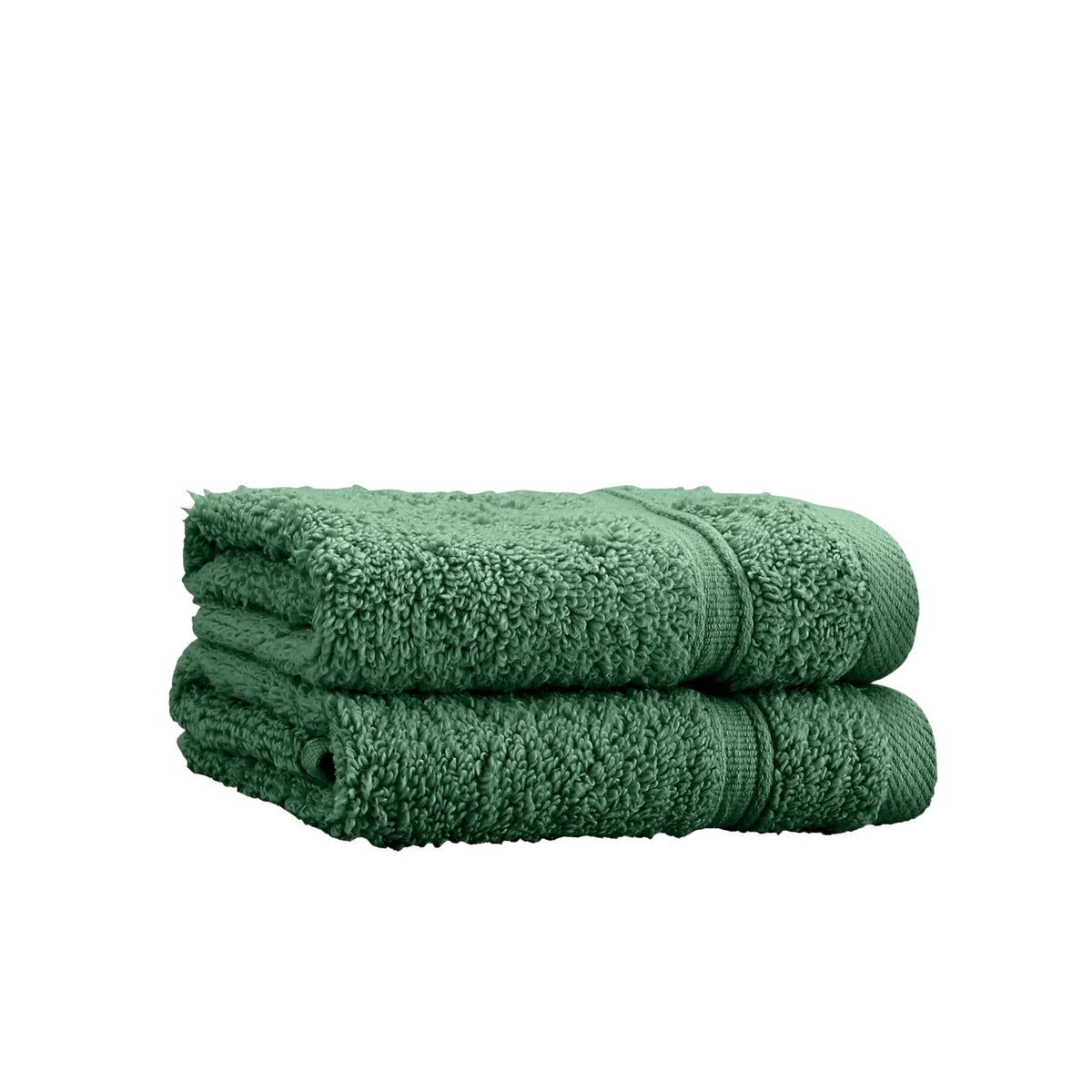 Catherine Lansfield Zero Twist Cotton 30x30cm Face Cloth Pair Dark Green