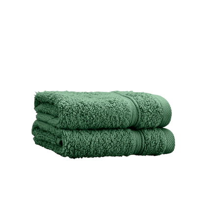 Catherine Lansfield Zero Twist Cotton 30x30cm Face Cloth Pair Dark Green