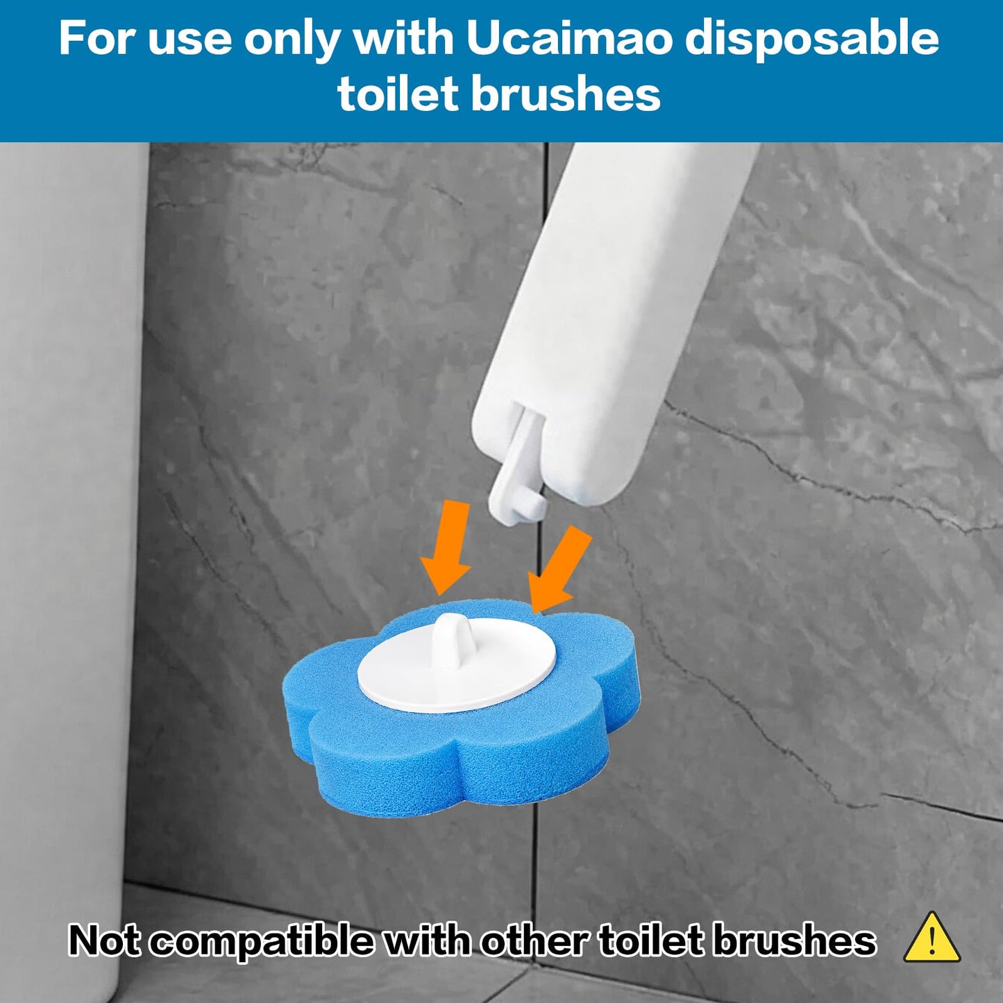 ALAHUGYEF 60 Pcs Disposable Toilet Brush Refills, tToilet Wand Refills