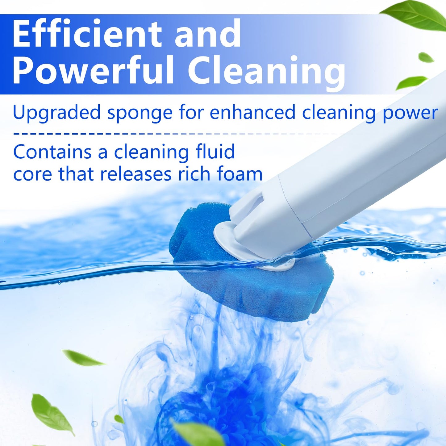 2 Pack Dispasable Toilet Brush and Holder Set, with 48 Toilet Brush Refills