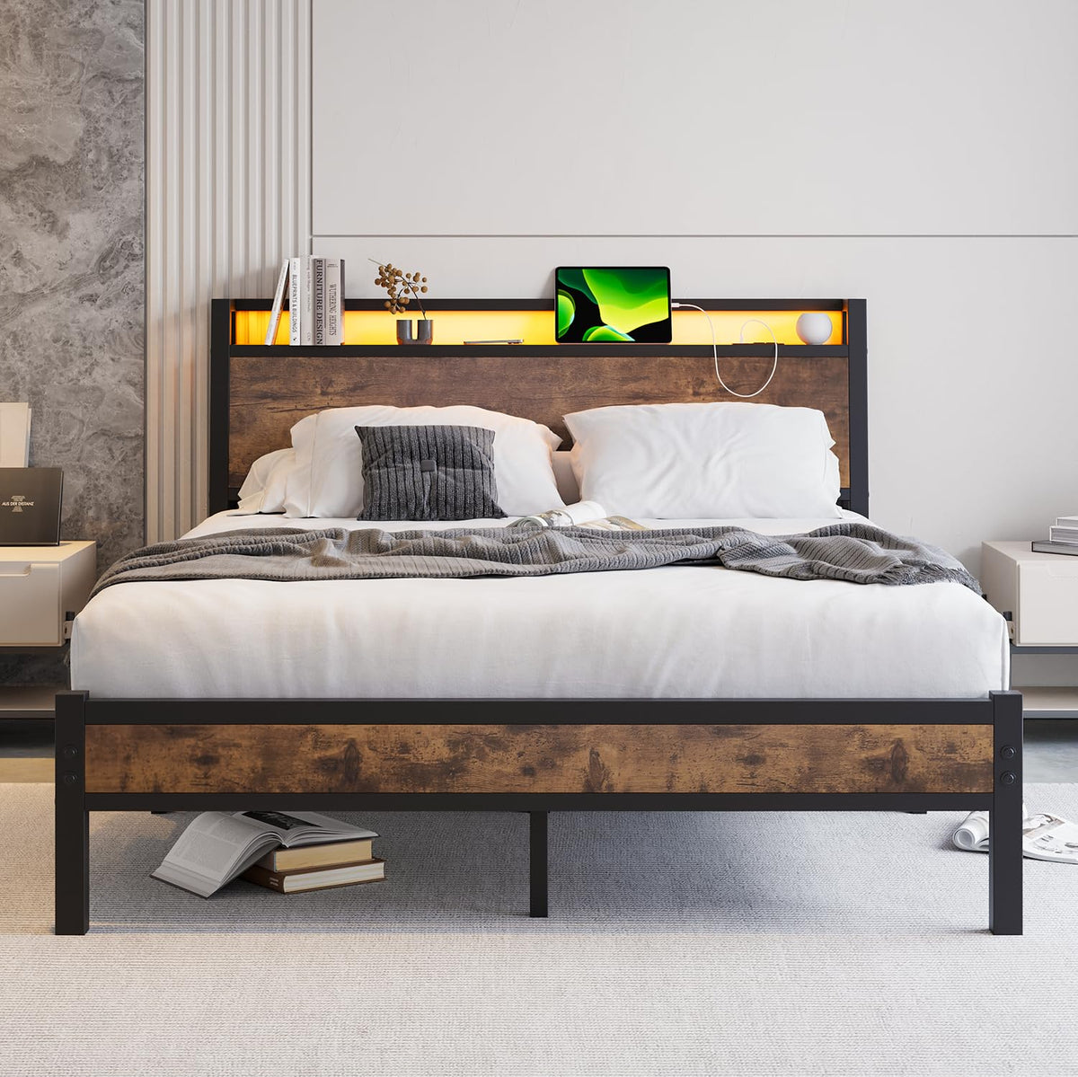 JELUTE King Size Bed Frame, Black