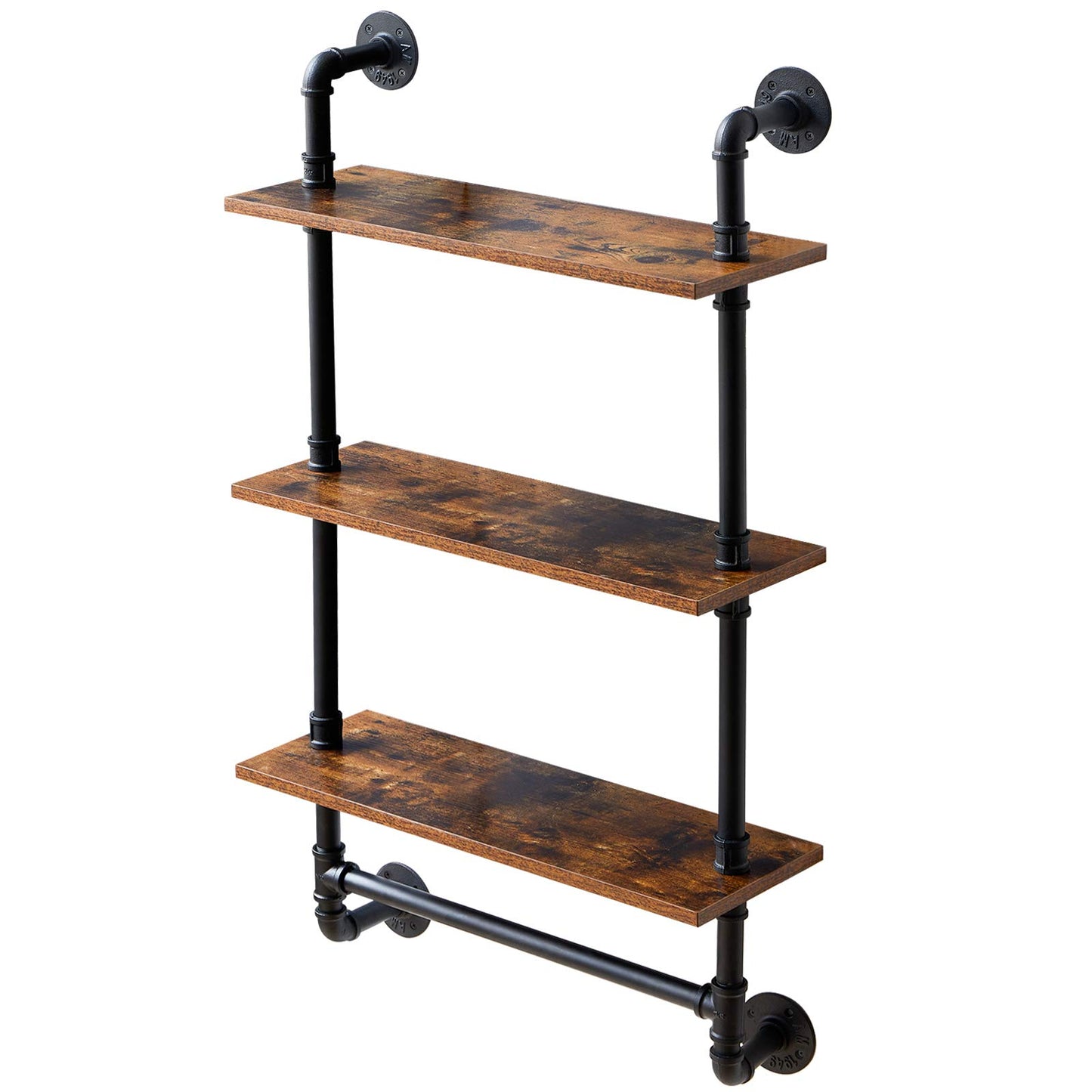 IBUYKE Pipe Floating Shelves, Wall Shelf Outdoor, 60x20x103cm, Decorative Shelving Unit for Wall, Plant Stand, Storage Organiser Shelf for Bedroom,