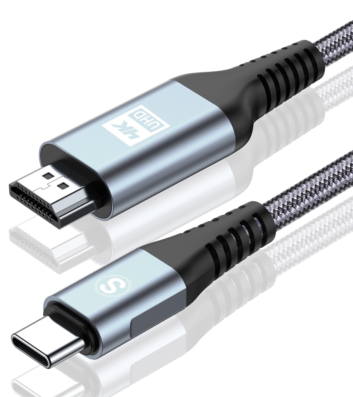 SWECENT 4K USB C to HDMI Cable 3M,USB Type C to HDMI Cable [Thunderbolt 3/4 Compatible] for MacBook iPad Pro/Air iMac,iPhone 16 15 Plus,Samsung S25 to