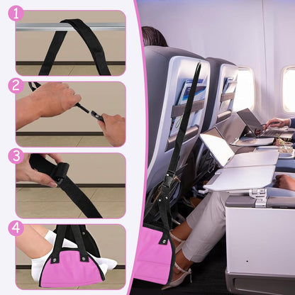 Xynovate Airplane Footrest, Portable Adjustable Plane Leg Rest, Travel Foot Hommock with Memory Foam, Ergonomic Support for Long Flights, Office