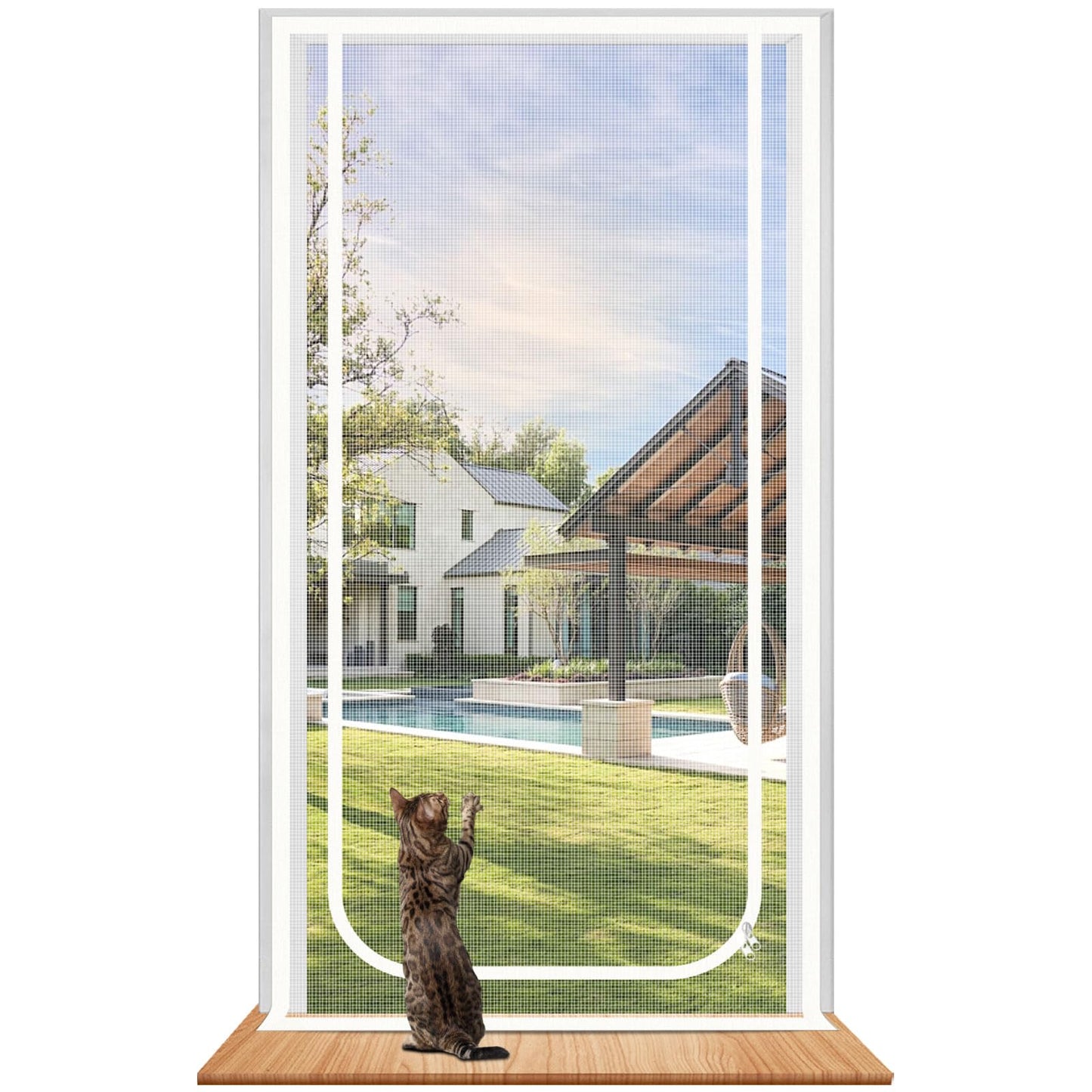 Earrck Cat Screen Door, Reinforced Mesh Screen Door for Introducing New Cats, Keep Pets Indoor & Allow Fresh Air Flow, Scratch Proof, Double-Sided