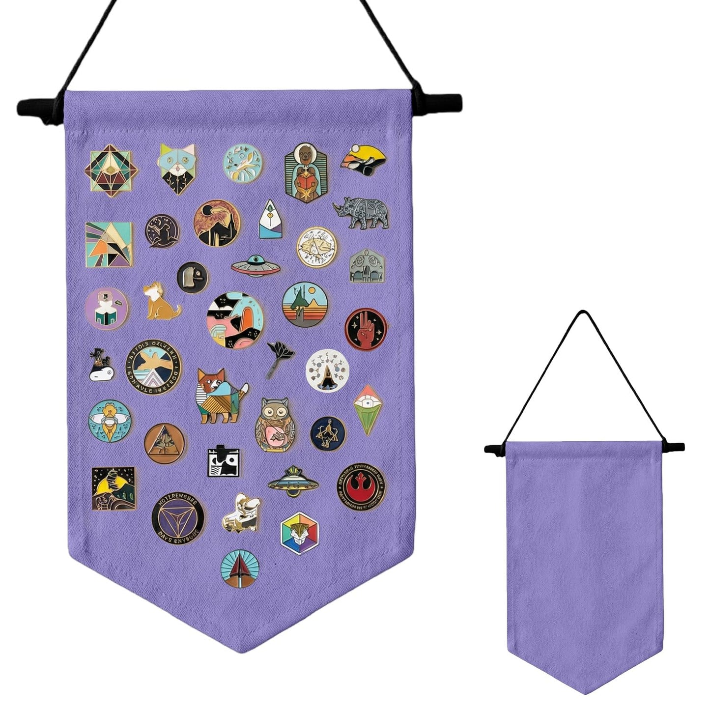 GAZIL Pin Badge Display Organizer, Canvas Brooch Holder Banner for Pin Badges, Rosette & Enamel Pin Storage Case