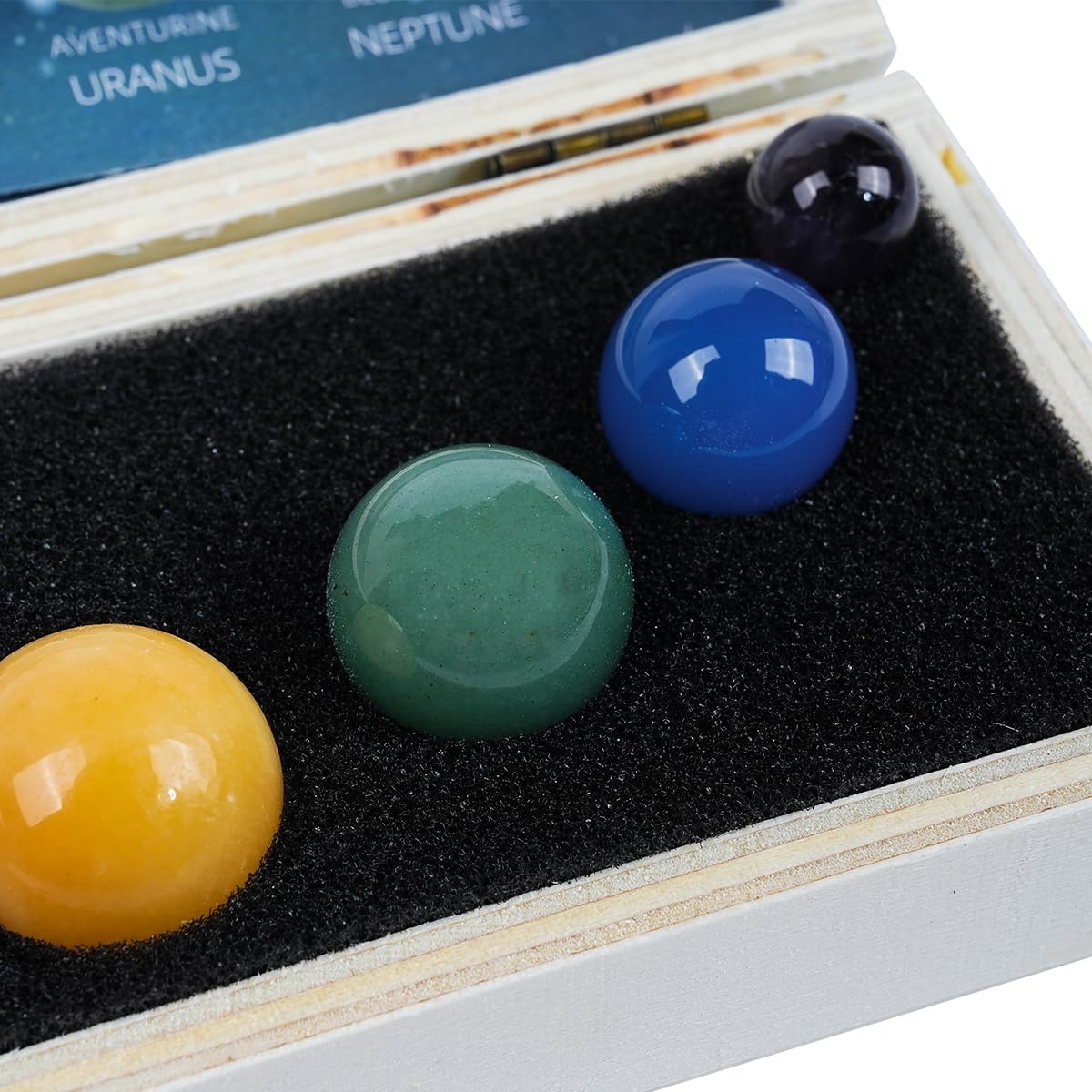 VOANZO 9 Planets Solar Decor Tumbled Crystal Gemstones Ball Set Celestial Desk Decoration & Creative Gift Stunning Crystals for Home or Office