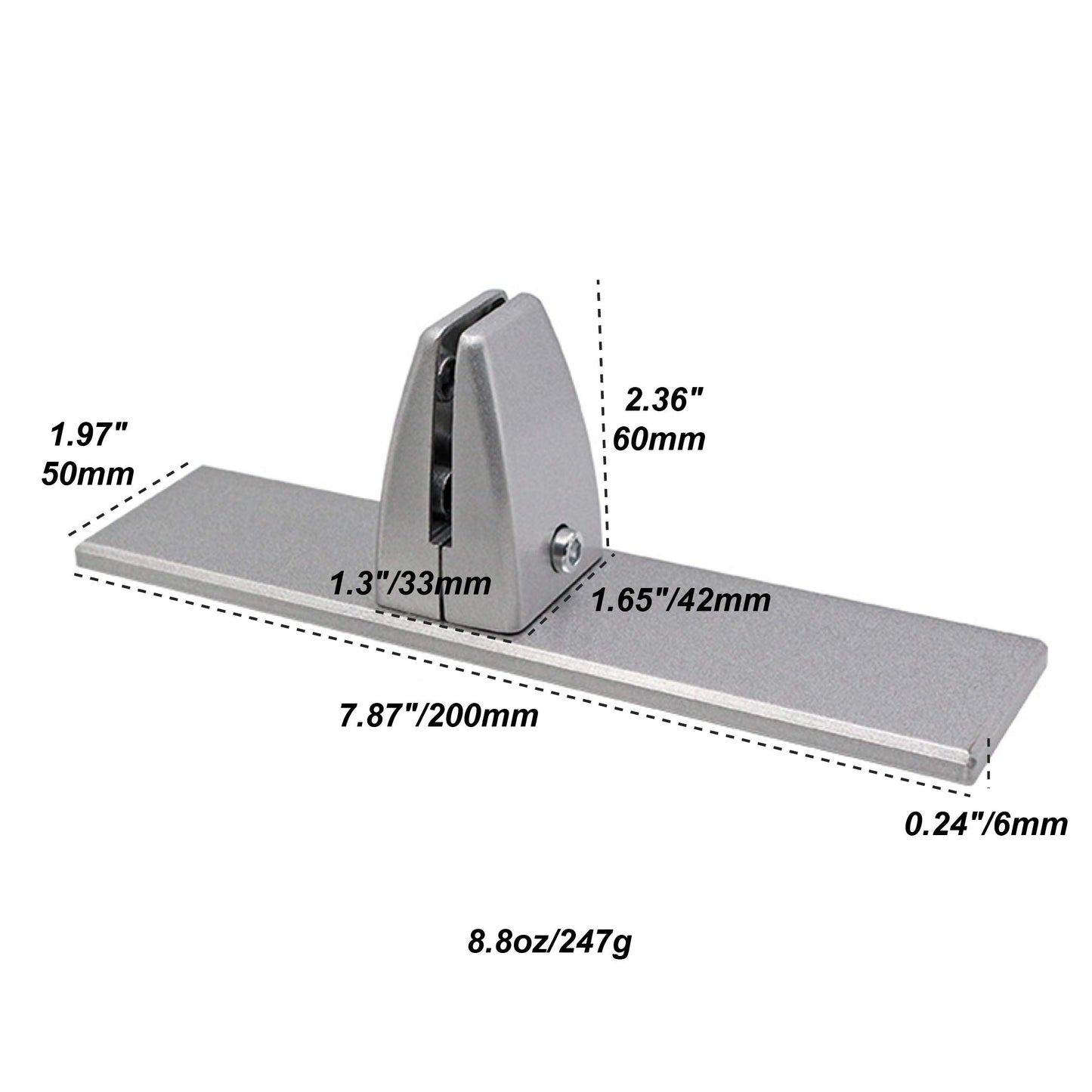 2 Pack Sneeze Guard Shield Base for Countertops, Stick On Heavy Duty Aluminum Partition Stand for Clear Acrylic Desktop Countertop Reception