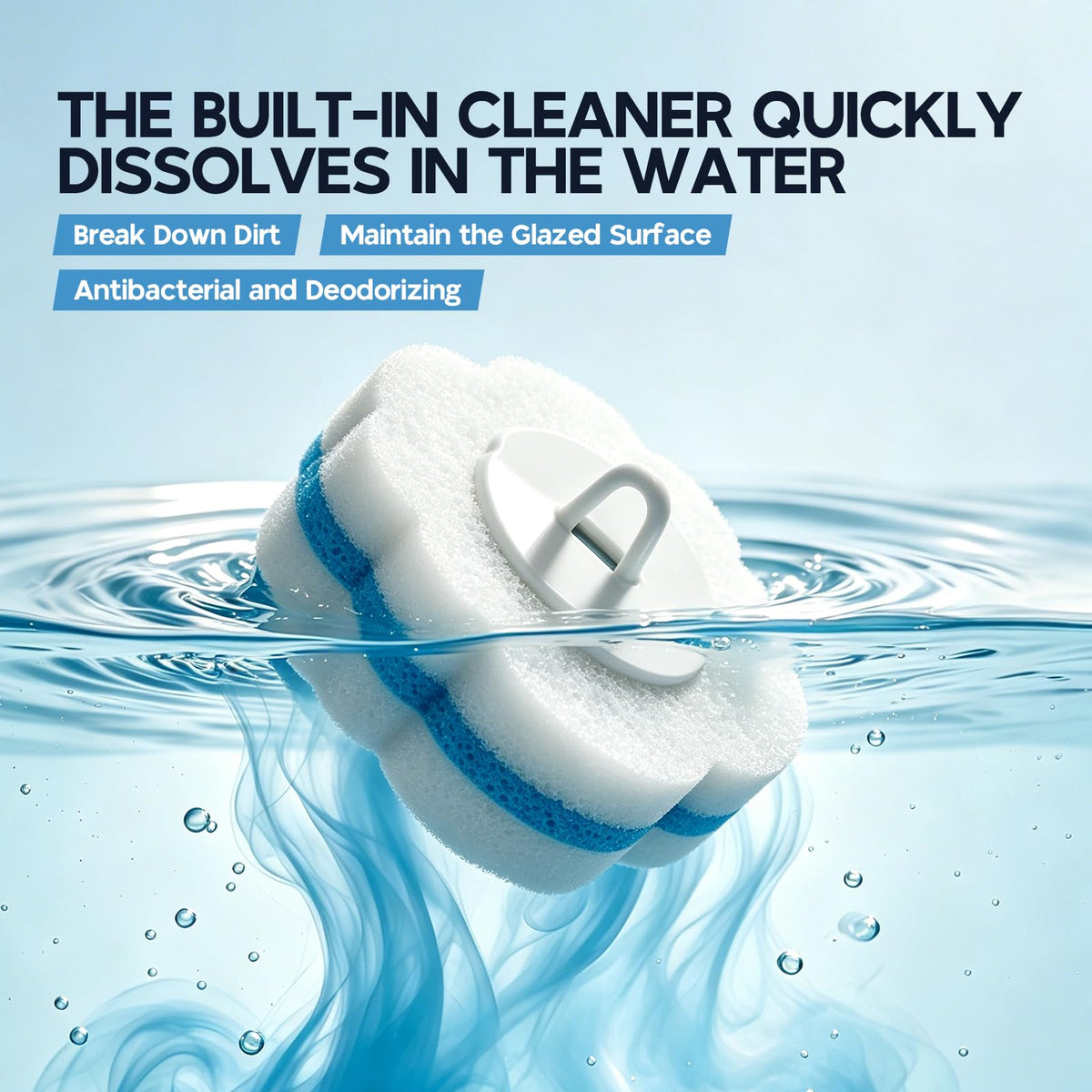 60-Piece Disposable Toilet Brush Refills with Built-In Cleaning Solution