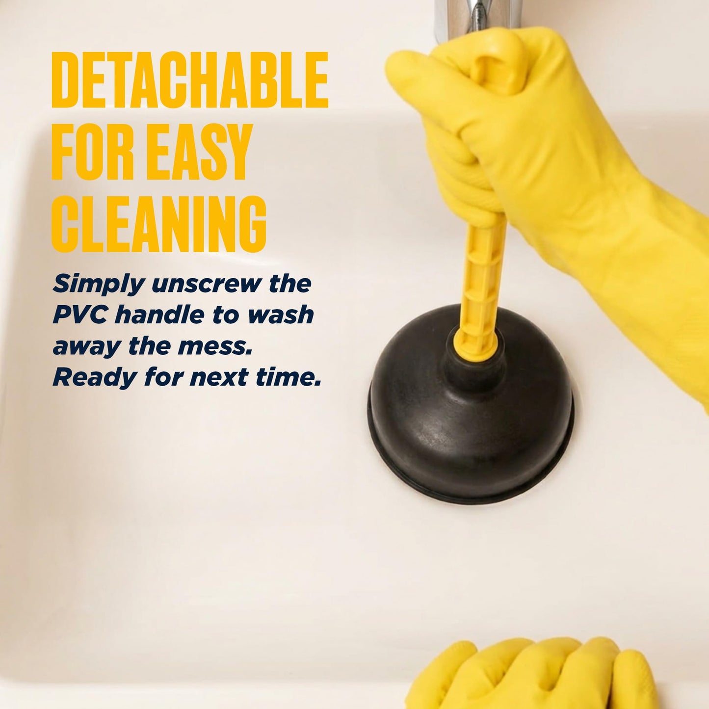 Mario10 Heavy Duty Drain Plunger & Sink Unblocker, Suction Cup, 4.52-in